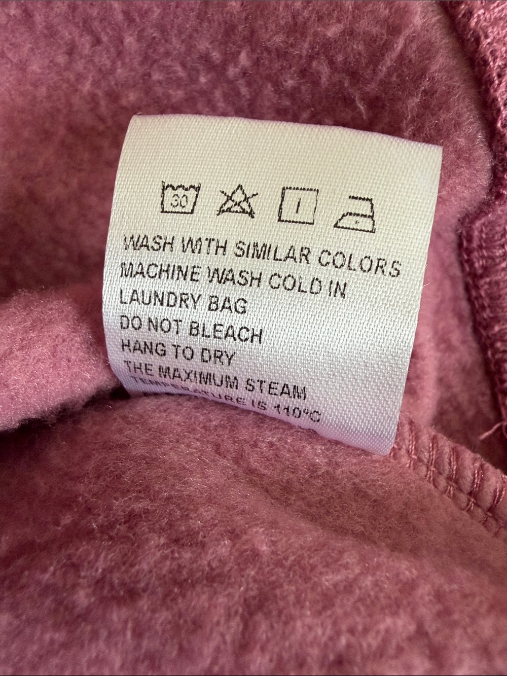 Women’s Dusty Rose Hooded Sweatshirt Size Large - Picture 9 of 10
